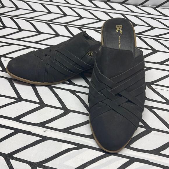 BC Footwear Vegan black mules in size 9.5 - Picture 1 of 7
